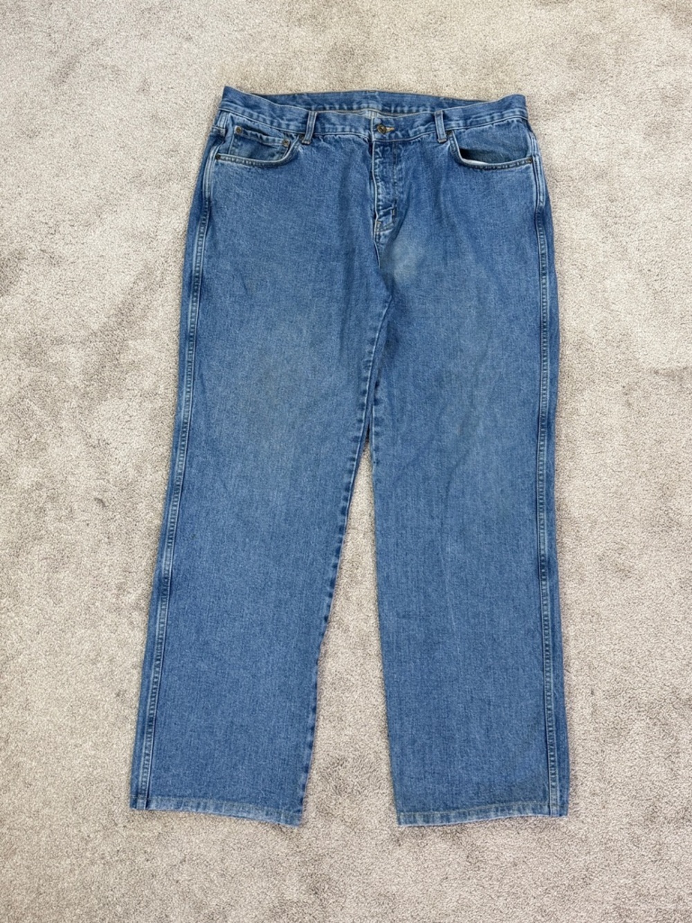 Schaefer Men’s Ranch Hand Dungarees Jeans Straight Leg in Medium Wash 42X34